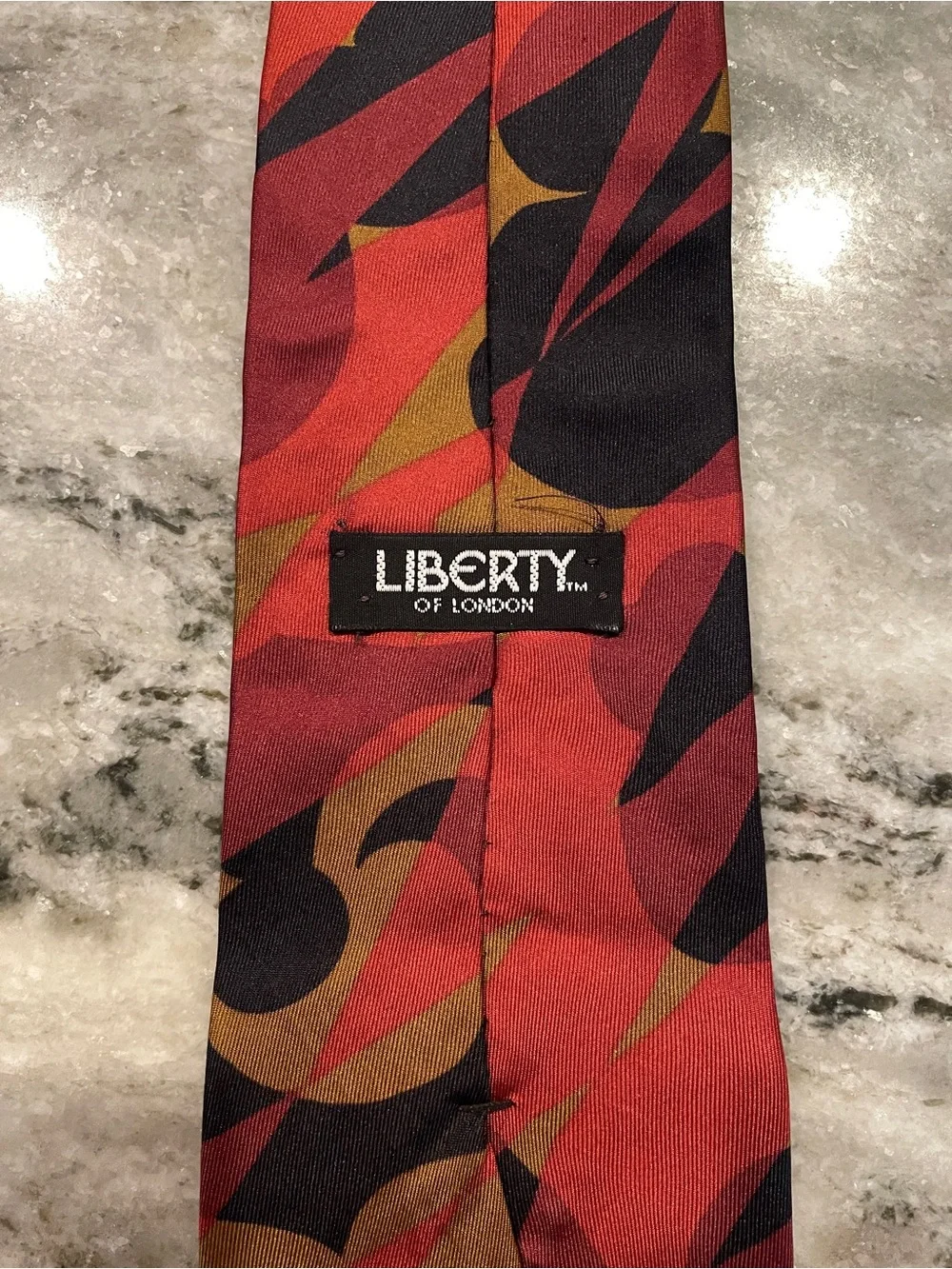Vintage Liberty of London Abstract Silk Necktie – Mod Geometric Print